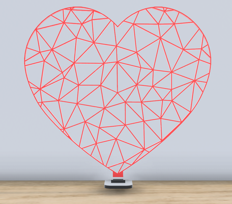 geometrico poli cuore in piedi by jf 699 arte 2d arredamento in modello scrivania ufficio san valentino giorno valentinesdaygift regali san valentino disegni 3d print model - Mito3D