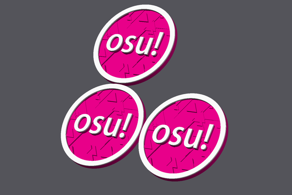 osu logo by yozakura arte moneta distintivi 3d print model - Mito3D