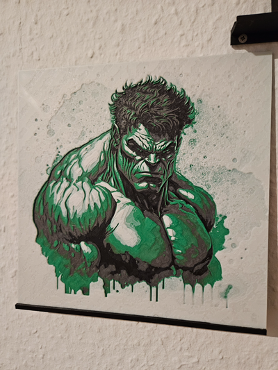 hulk abonnieren by 3dprintcess kunst 2d wunder hutschmiede foto bild superheld held super grün schwer stark gehaltenen 3d print model - Mito3D