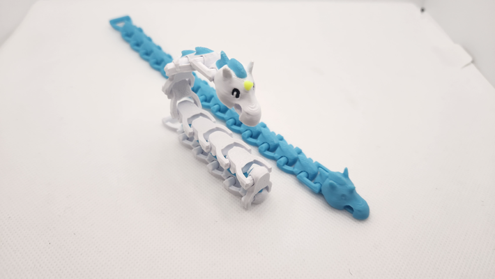 lucky charm flexi unicorn bracelet by fillifuu fashion jewelry print in place 3d print model - Mito3D