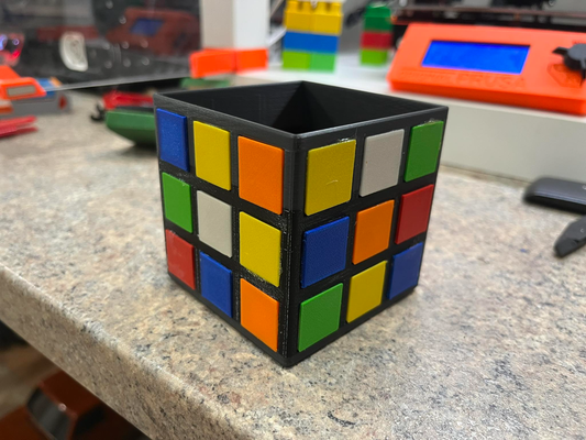 caneta suporte by marrecekk casa escritório stojan lápis rubik kostka 3d print model - Mito3D