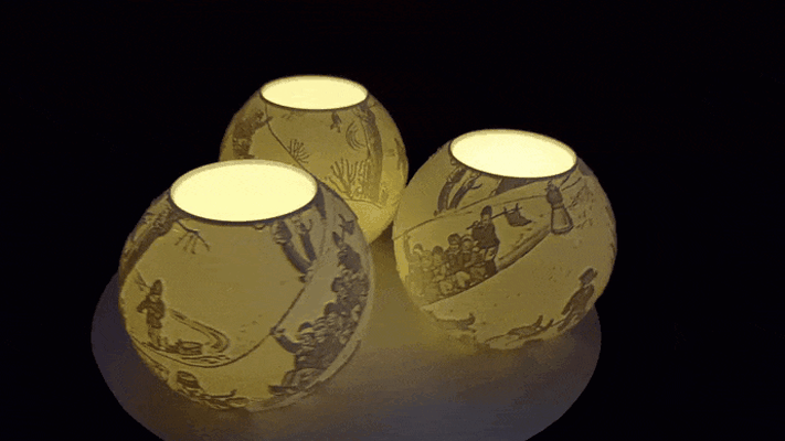 christmas light by mystuffprint household decor litophane lithophane lamp holiday tea candle led winter snow 3d print model - Mito3D