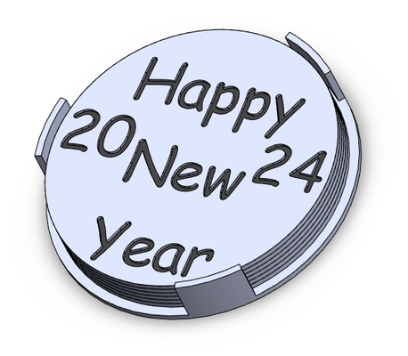 glass mats 2024 by biskup household decor happy year happynewyear mat 3d print model - Mito3D