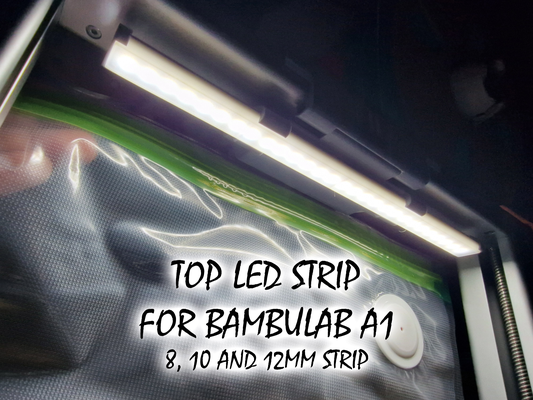 led strip a1 8 10 12mm strips by bs 3d print printer parts light bar hold bambulab bambulaba1 bs3dprint profile luz iluminacion difusor diffuser 3d print model - Mito3D