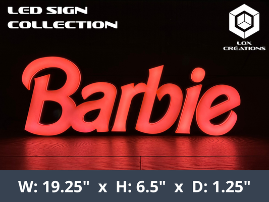 barbie led zeichen by sabine kreationen kunst logos 3d print model - Mito3D