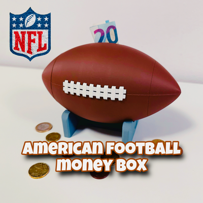 amerikanisch fußball geld box spardose by tiroplast 3d kunst skulpturen bank nfl 3d print model - Mito3D