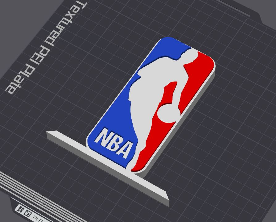 nba logo table supporter by 5kyrunn3r art panneaux logos nationale basketball association amérique etats unis canada conférence occidental chicago taureaux lakers los angeles ams prêt 3D print model - Mito3D