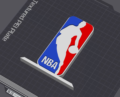 nba logo table stand by 5kyrunn3r art signs & logos national basketball association america usa canada eastern conference western chicago bulls la lakers los angeles ams ready 3d print model - Mito3D