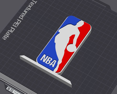 nba logo tavolo in piedi by 5kyrunn3r arte segni loghi nazionale pallacanestro associazione america uniti d'america canada orientale conferenza occidentale chicago tori lakers los angeles ams pronto 3d print model - Mito3D