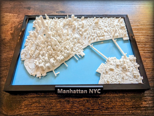 york stadt manhattan 3d miniatur by jarvijar miniaturen architektur nyc newyorkcity ny usa stadtbild terrain geographie karte modell rahmen diy bildung mini topo topographie klein 3d print model - Mito3D