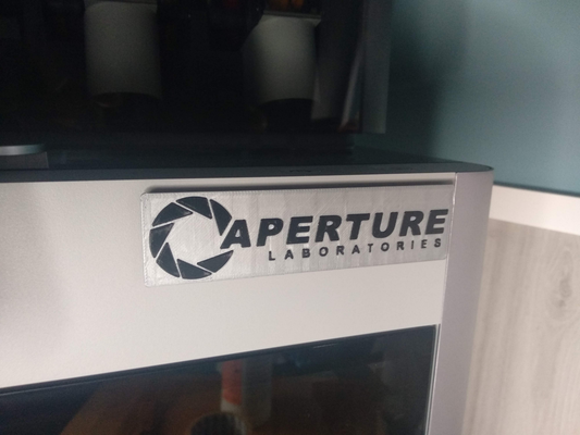 abertura laboratorios portal 2 x1 p1 alternativa logo by neddy990 arte señales logos ciencias vídeo juego cueva johnson x1c accesorio p1p p1s 3d print model - Mito3D