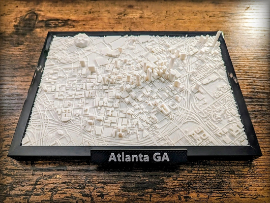 atlanta georgia 3d miniatura by jarvijar miniature ga uniti d'america città paesaggio urbano mini terreno geografia carta geografica telaio fai formazione scolastica scrivania accessorio accessori 3d print model - Mito3D