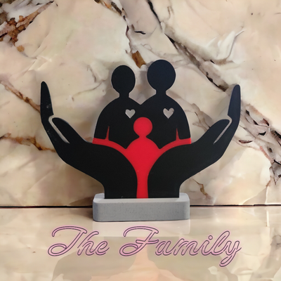 familie liebe by thedecember87 kunst skulpturen dekoration feuerstelle mama sohn vater bildhauerei zuhause haus 3d print model - Mito3D