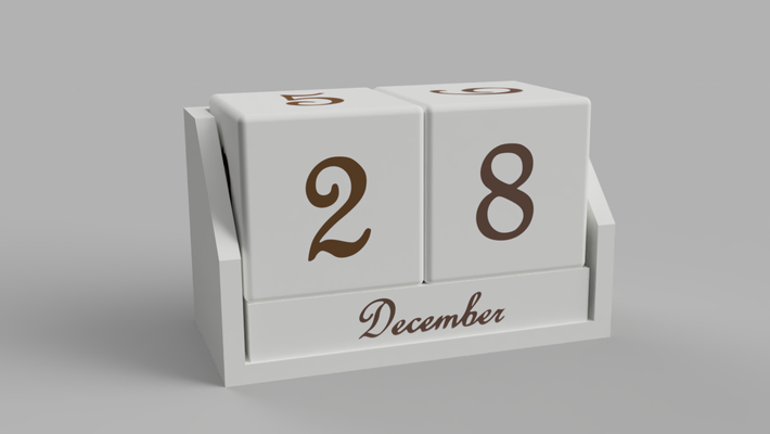 würfel kalender by hg design haushalt büro ewig 3d print model - Mito3D