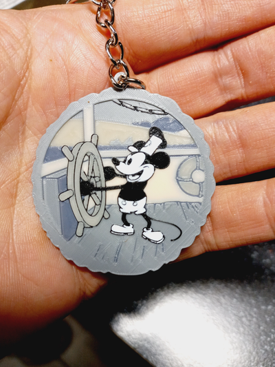 keychain balloon collection nr 2 mickey mouse steamboat willie by tatteljeeke art models 3d print model - Mito3D