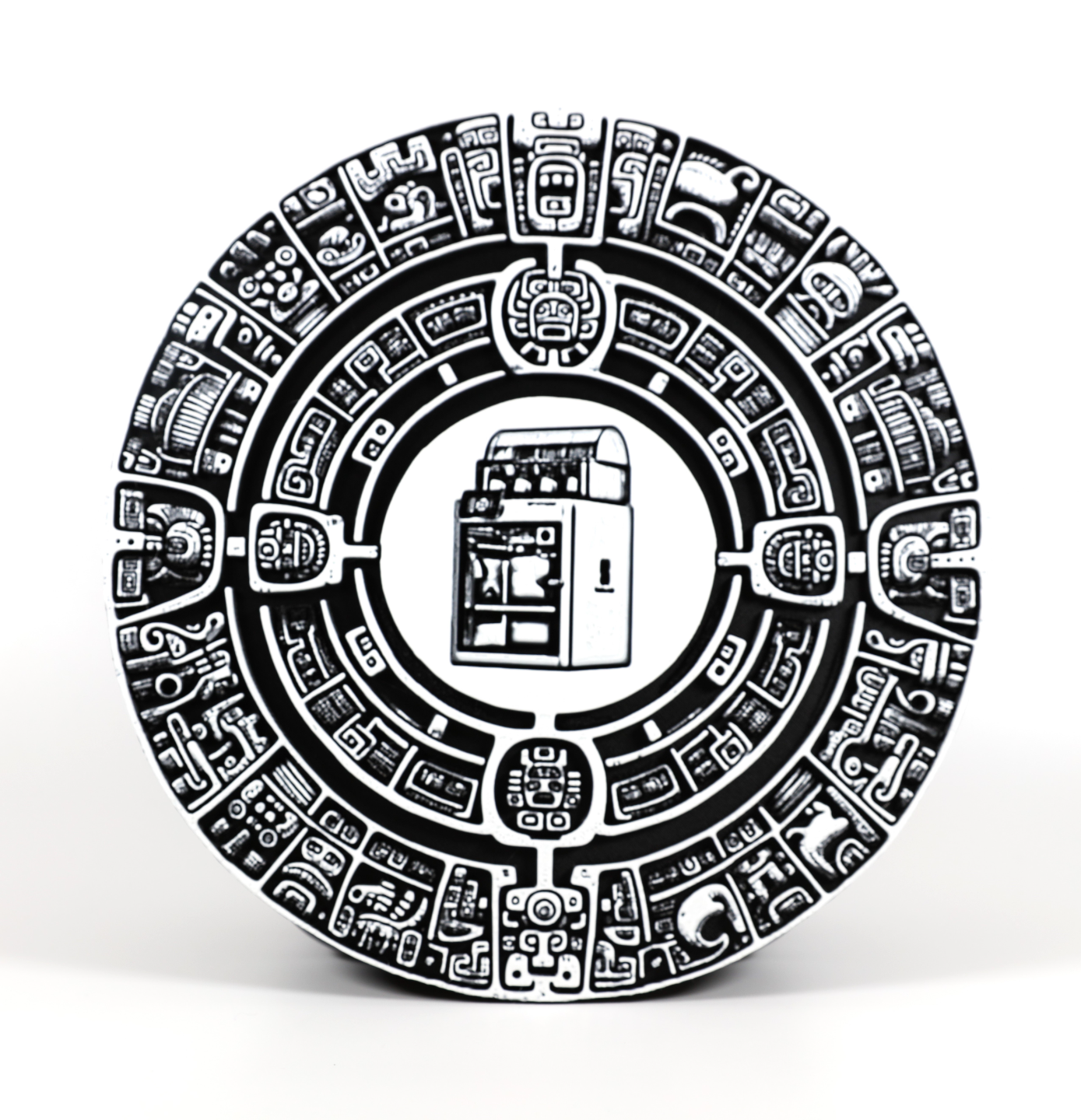 bambu aztec calendar by phaseworksca art 2d hueforge x1c 3d printer mayan display decor decorative 3D print model - Mito3D