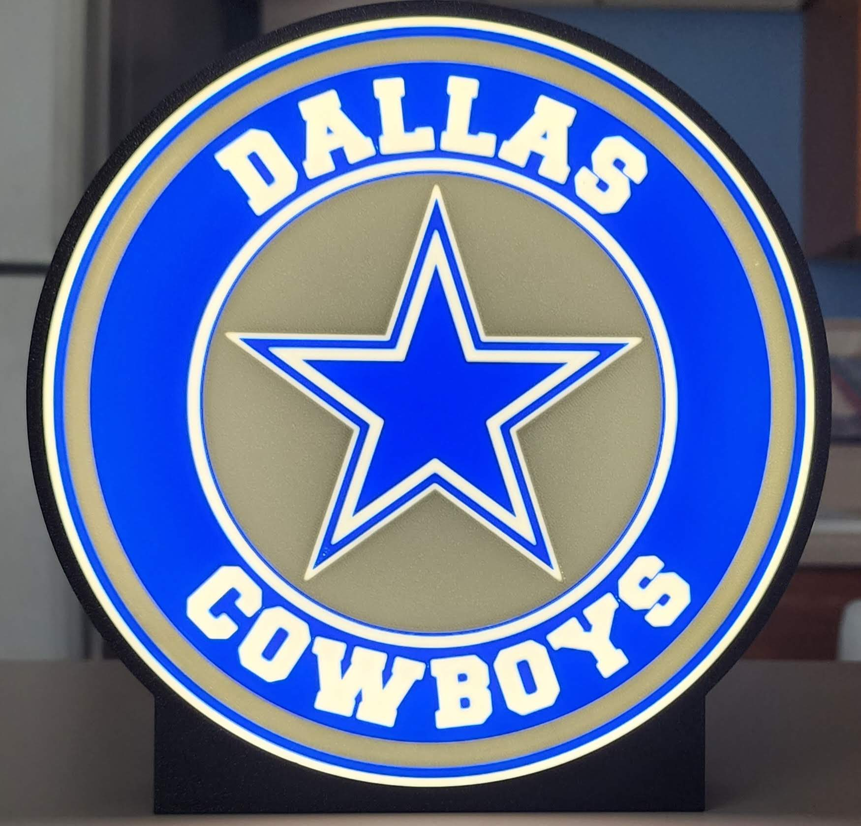 dallas cowboy luce scatola by brianstan arte segni loghi lightbox nfl calcio 3D print model - Mito3D