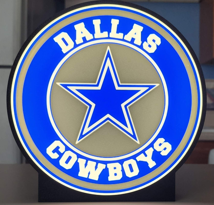 dallas cowboy luce scatola by brianstan arte segni loghi lightbox nfl calcio 3d print model - Mito3D