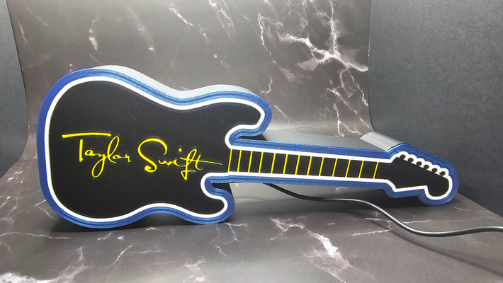 taylor veloce chitarra guidato luce scatola by jakes3dprintshop arte segni loghi 3d print model - Mito3D