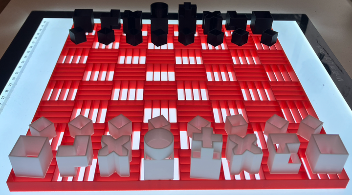 ghost of bauhaus chess set by thinkaboutit toys & games board chessboard pieces design 3d print model - Mito3D