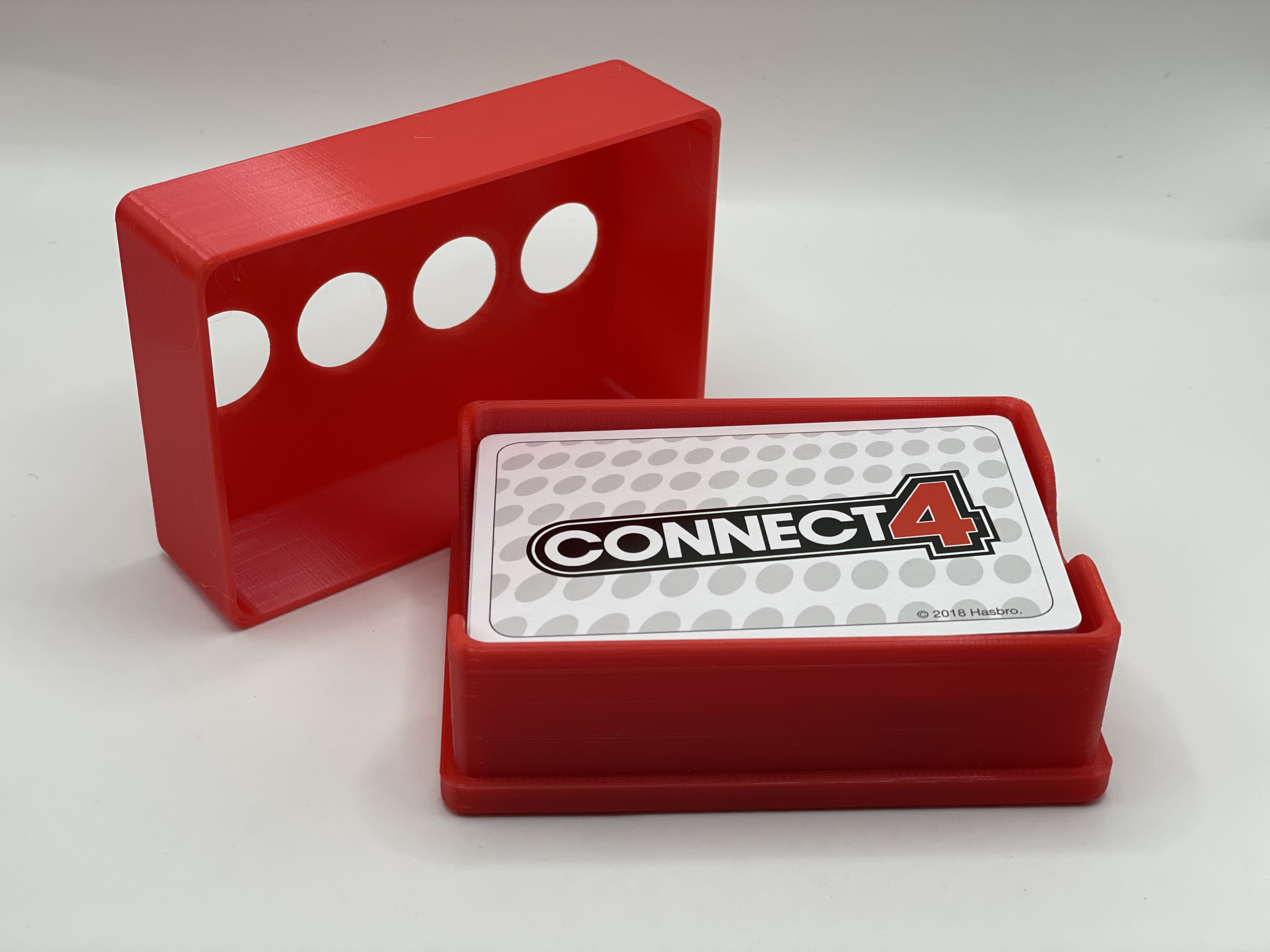 connect 4 card game box travel by automontronic toys & games board tile storage connect4 stack 3D print model - Mito3D