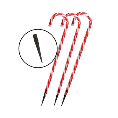 candy cane light stake by automontronic household garden lights candycane 3d print model - Mito3D