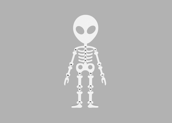 flexi alien skeleton articulated remixed by automontronic toys & games characters 3d print model - Mito3D