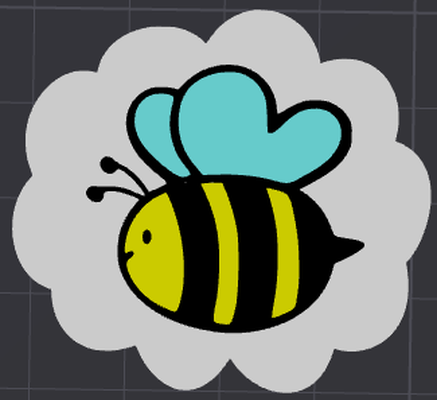 bee on cloud stamp by iwanowski dl toys & games 3d print model - Mito3D