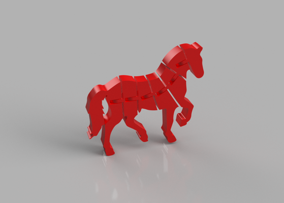 flexi caballo fuerte enlaces remezclado by automontrónico juguetes juegos caracteres flexible 3d print model - Mito3D