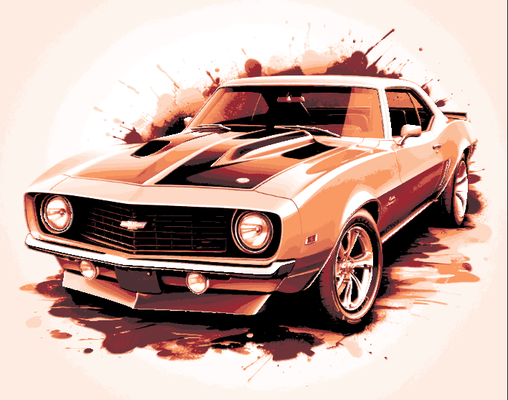 forge chapeaux ouvrages d'art muscle voitures 1969 chevrolet camaro zl1 by souvenirs mclanes art 2d mur voiture musclée chevy 3d print model - Mito3D