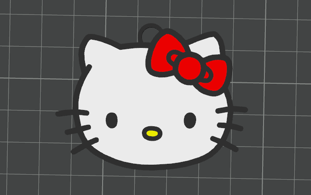 minou porte clés by tompress3d art panneaux logos hello kitty hellokitty 3d print model - Mito3D