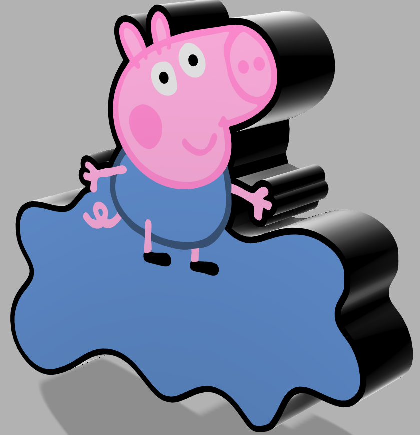 peppa cerdo jorge caja ligera by phil666 arte señales logos dibujos animados ligero lámpara 3D print model - Mito3D