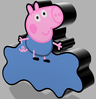 peppa cerdo jorge caja ligera by phil666 arte señales logos dibujos animados ligero lámpara 3d print model - Mito3D