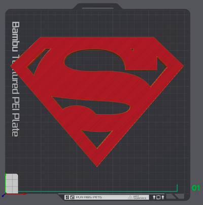 3d superhombre logo by redcodi arte señales logos súper hombre dc dc comics superhéroe 3d print model - Mito3D