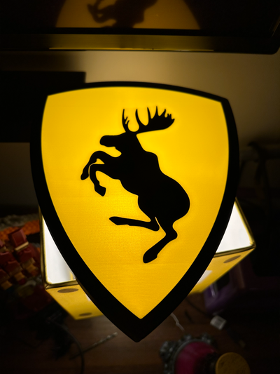 volvo moose lightbox by chris thayer art signs & logos light box prancing automotive shop sign mechanic easy print man cave office toolbox 3d print model - Mito3D