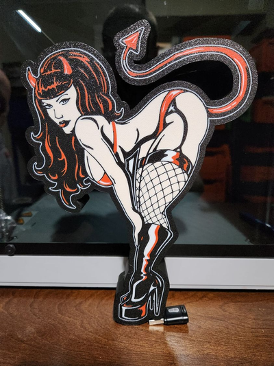 devil girl by bromigo77 art signs & logos light lightbox box led wall 3d print model - Mito3D