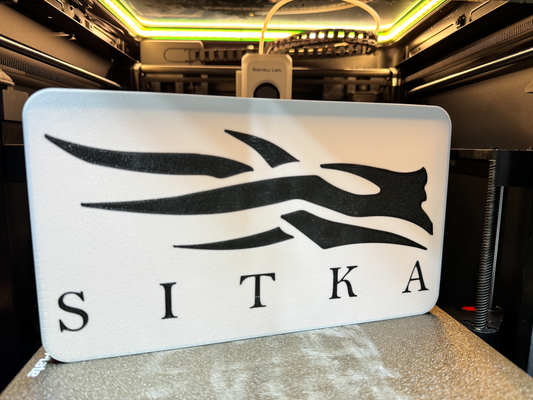 sitka light box by msk designs art signs & logos hunting clothing logo gear hunt deer fish duck geese elk hunter 3d print model - Mito3D