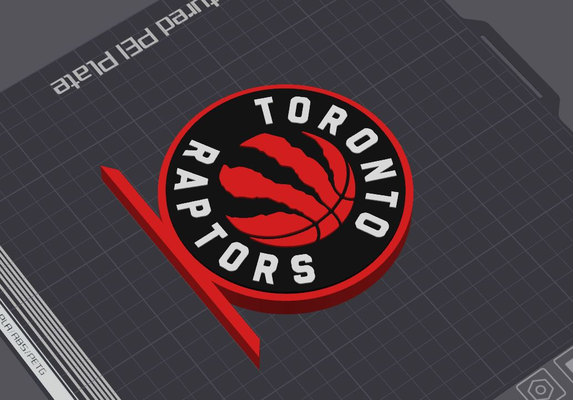 toronto raptors logo table stand by 5kyrunn3r art signs & logos nba national basketball association canada kanada atlantic division eastern conference sign ams ready 3d print model - Mito3D