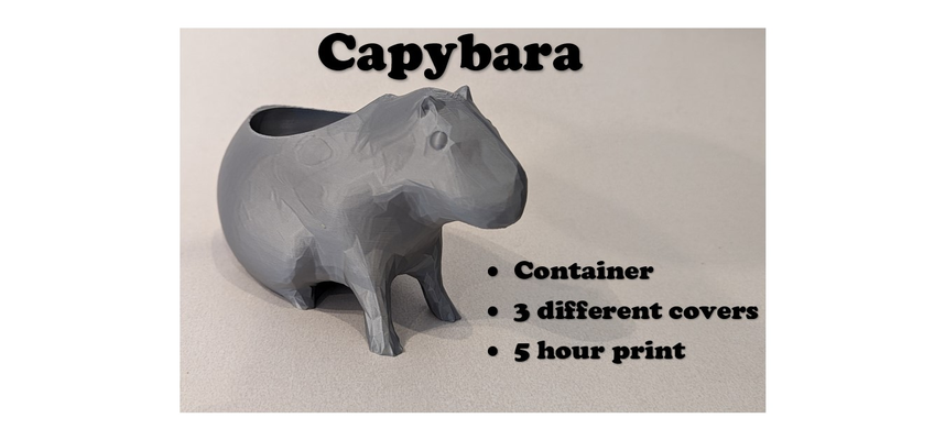 cocina capibara by blubdiwub casa modelos artilugio organizador miniatura animal decoración escultura envase 3d print model - Mito3D