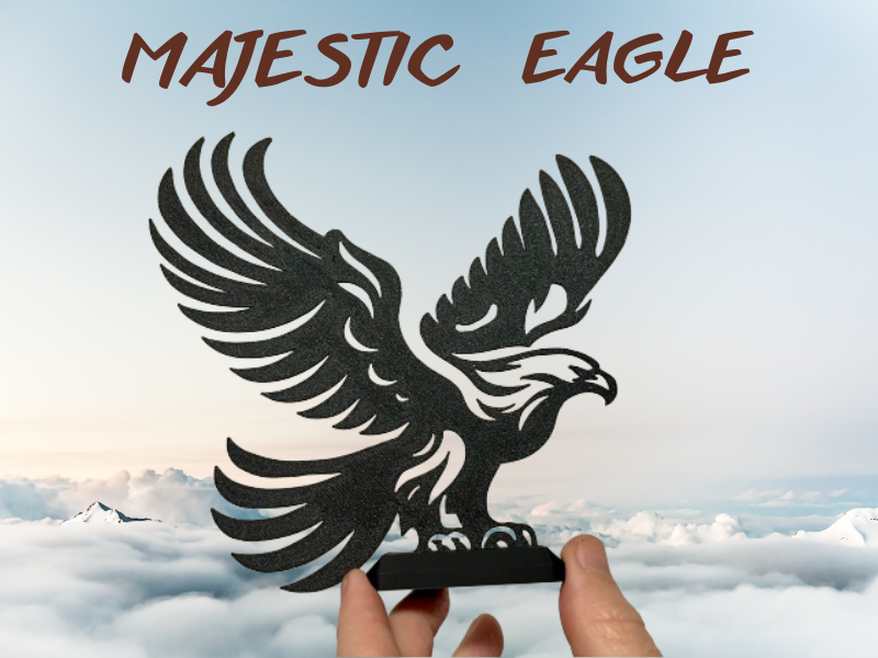 majestätisch adler by 3dprintsmom kunst 2d mauer dekor dekoration wandkunst silhouette silhouettenkunst 3D print model - Mito3D