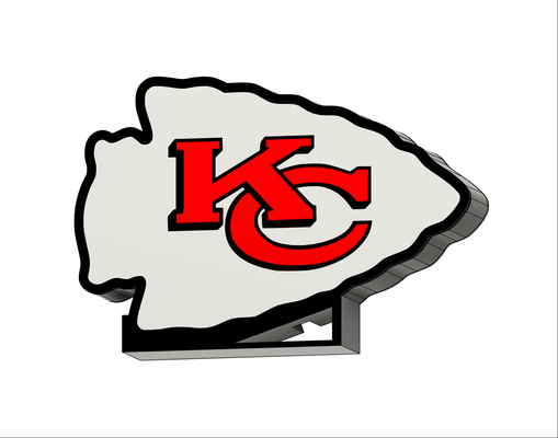 updated kansas city chiefs led lamp w stand by codyinbody3 art models football nfl logo team sports espn kelce mahomes professional light lightbox 3d print model - Mito3D