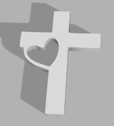 hearty cross by dengamleninja household decor heart 3d print model - Mito3D