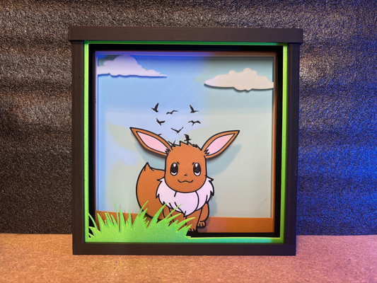 évoli pokémon shadowbox by vieux 3d art modèles 3d print model - Mito3D