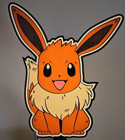 pokemon evee lightbox by manuel-p art 2d evoli light box lamp led 3d print model - Mito3D