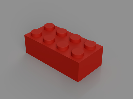 brick 2x4 v2 by gimmy3d toys & games legobrick 3d print model - Mito3D