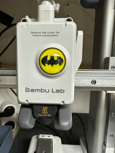 dc themed a1 mini extruder wheel batman by theharmory 3d printer accessories a1mini comics thebatman logo 3d print model - Mito3D