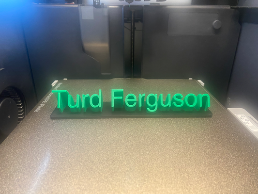 scheiße ferguson schreibtisch plakette by glucksend haushalt büro schreibtischplakette teller typenschild abzeichen etikette snl poop namensschild 3d print model - Mito3D