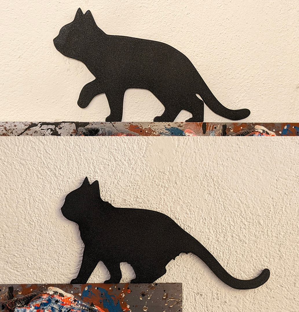 chat silhoutte by angry p1p art 2d silhouette décoration déco 3D print model - Mito3D