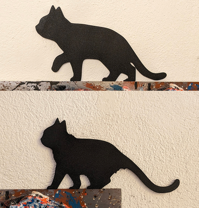 chat silhoutte by angry p1p art 2d silhouette décoration déco 3d print model - Mito3D