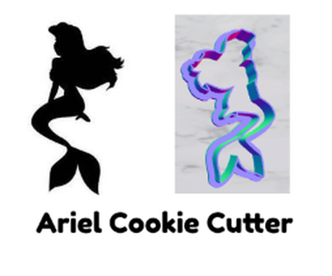 ariel cookie cutter by goldiesvinyl household house models disney mermaid artillery princess clay 3d print model - Mito3D